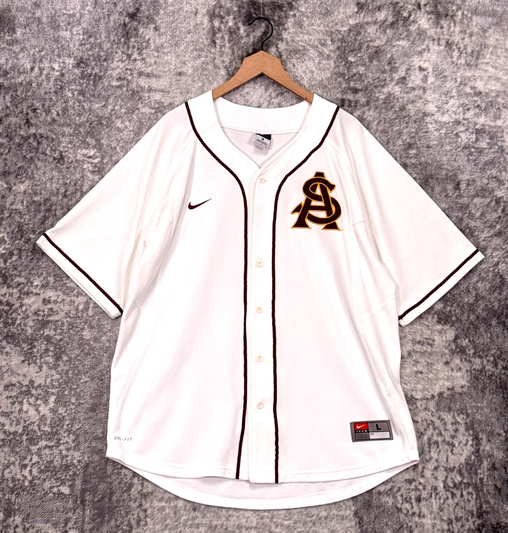 Vintage Nike Baseball Jersey Large Mens ASU Arizona State Sun Devils